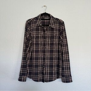Faherty Navy Plaid Button Down Flannel